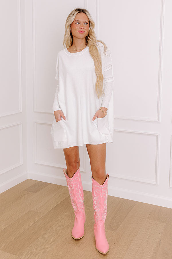 Impressions Always Cozy Sweater Top in White