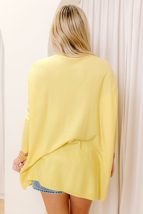 Impressions Always Cozy Sweater Top In Yellow