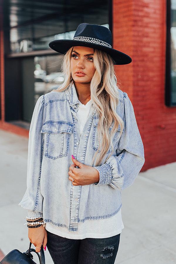 Impressions Always Down To Chill Chambray Top