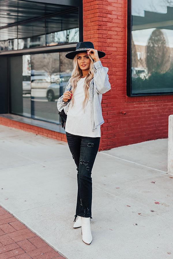 Impressions Always Down To Chill Chambray Top