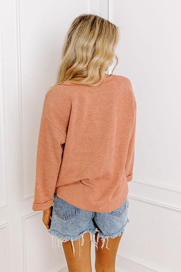 Impressions Always There For You Knit Top In Rust