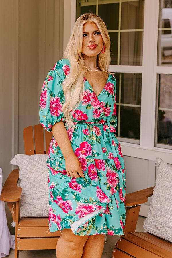 Impressions Amalfi Spritz Floral Mini Dress Curves