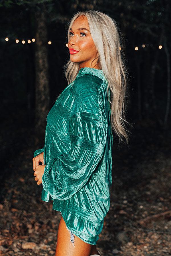 Impressions Amazing Views Velvet Top In Jade