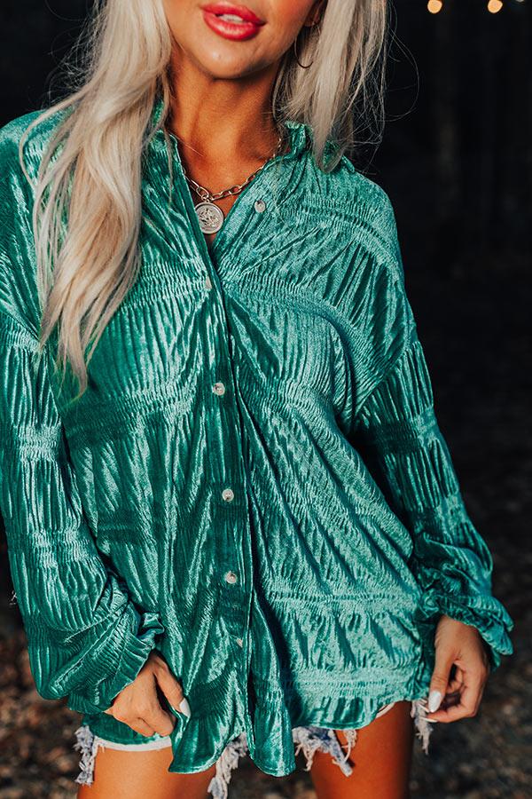 Impressions Amazing Views Velvet Top In Jade
