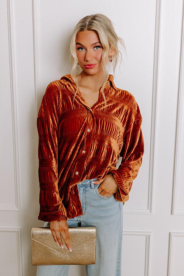 Impressions Amazing Views Velvet Top In Rust