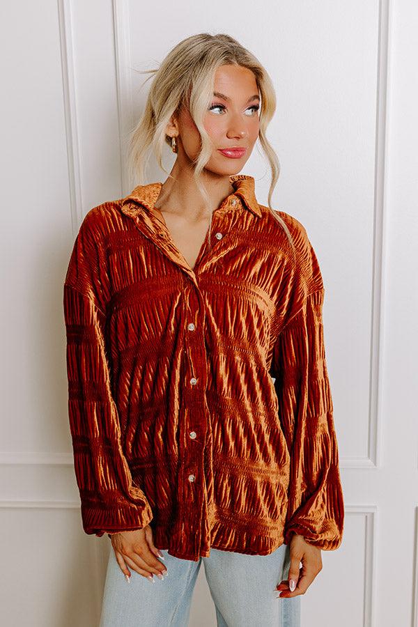 Impressions Amazing Views Velvet Top In Rust