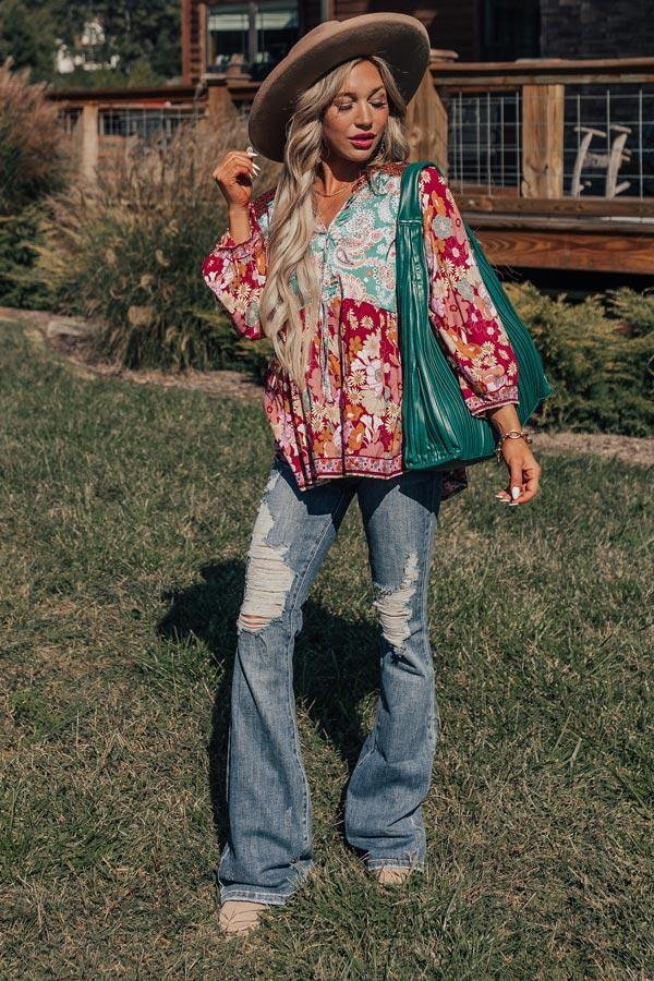 Impressions Amber Abundance Floral Top