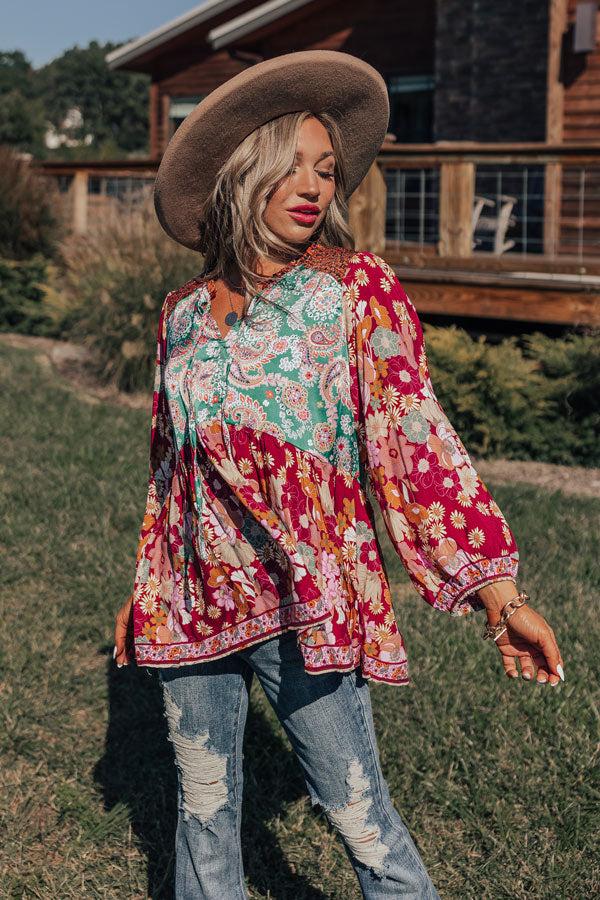 Impressions Amber Abundance Floral Top