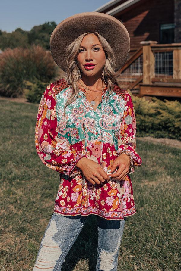 Impressions Amber Abundance Floral Top