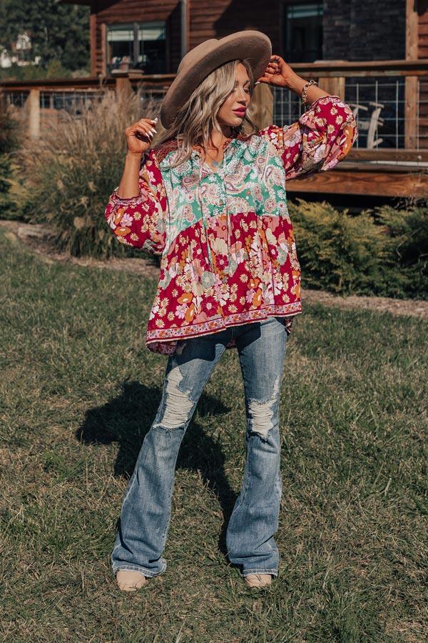 Impressions Amber Abundance Floral Top