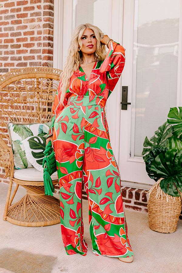 Impressions Antigua Bound Satin Jumpsuit Curves