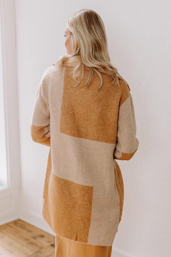 Impressions Apple Spiced Wishes Knit Coat In Camel
