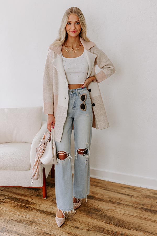 Impressions Apple Spiced Wishes Knit Coat In Pink