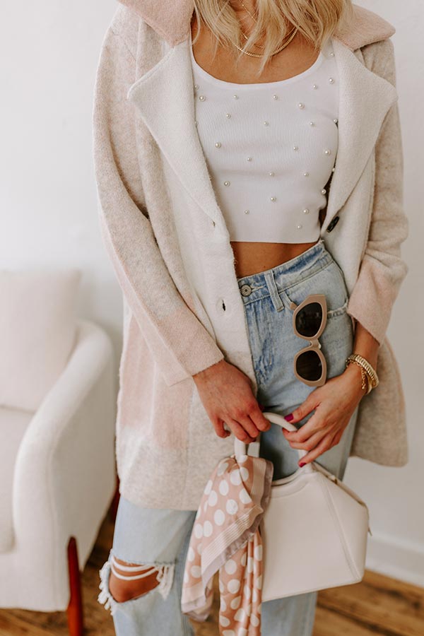 Impressions Apple Spiced Wishes Knit Coat In Pink