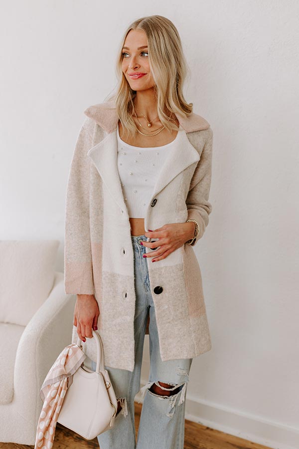 Impressions Apple Spiced Wishes Knit Coat in Pink