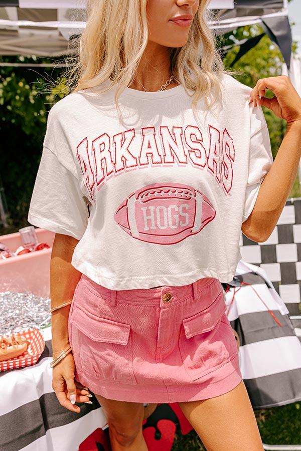 Impressions Arkansas Football Graphic Crop Tee