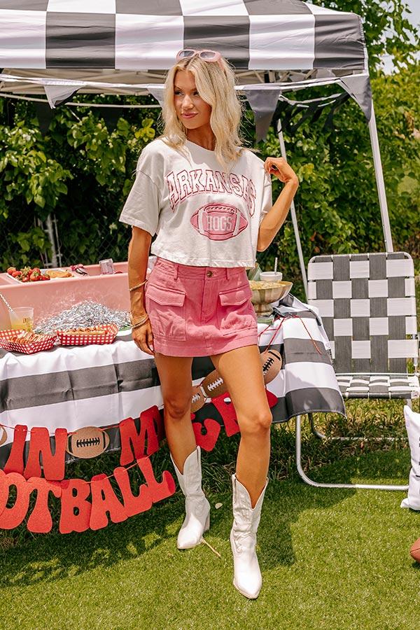 Impressions Arkansas Football Graphic Crop Tee