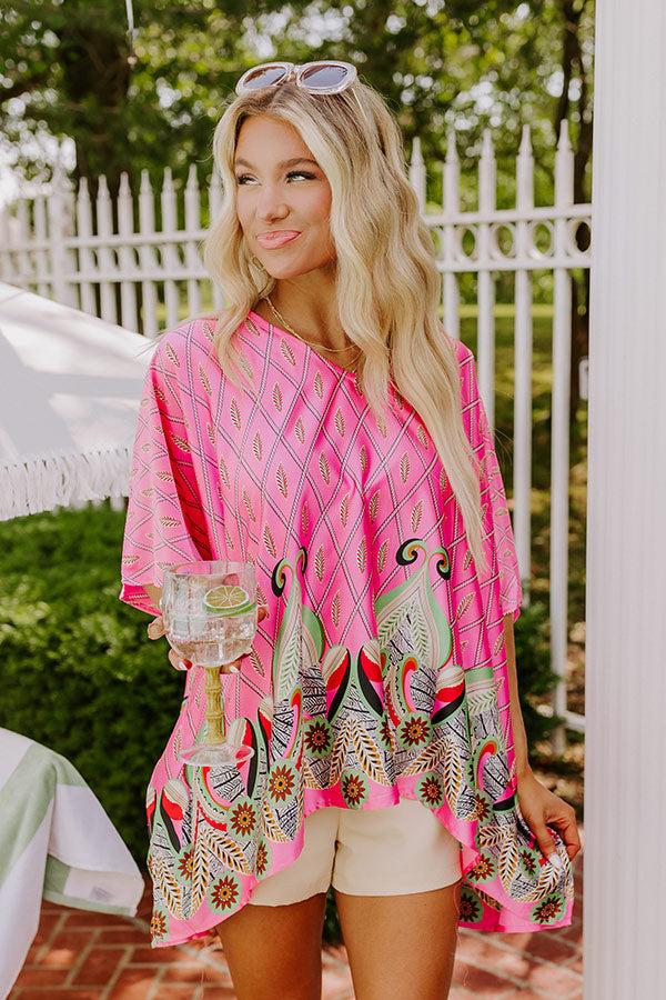 Impressions Aruba Cruise Satin Caftan Top