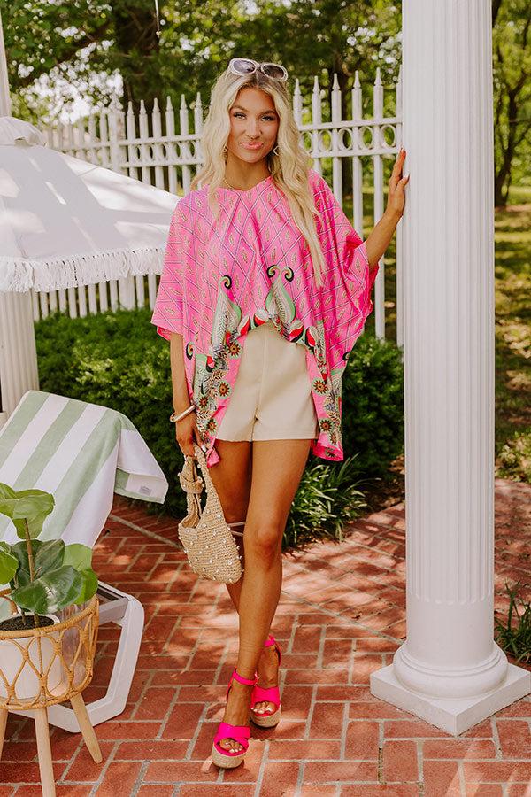 Impressions Aruba Cruise Satin Caftan Top