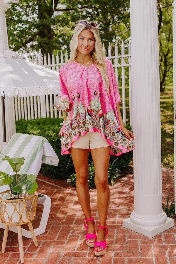 Impressions Aruba Cruise Satin Caftan Top