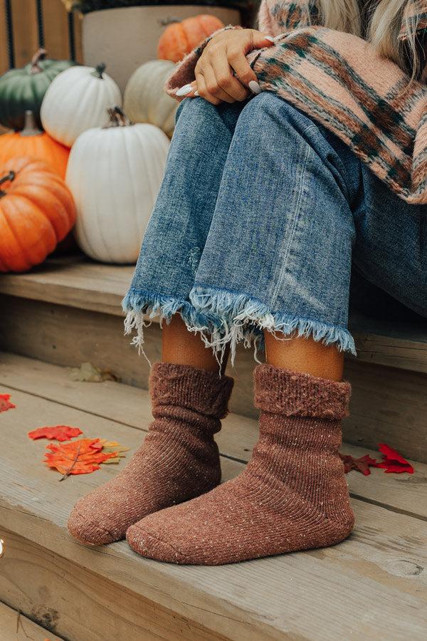 Impressions Autumn Charm Knit Socks In Rustic Rose