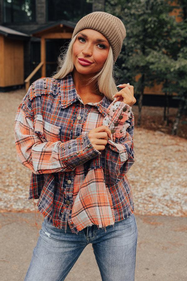 Impressions Autumn Vibes Plaid Button Up