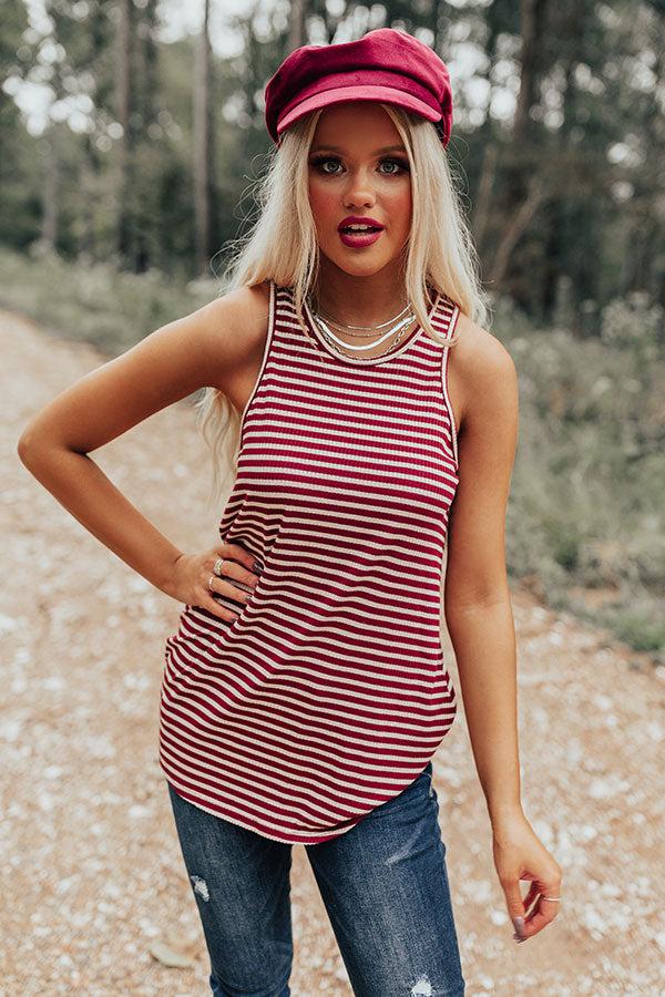Impressions Back Together Stripe Tank In Wine