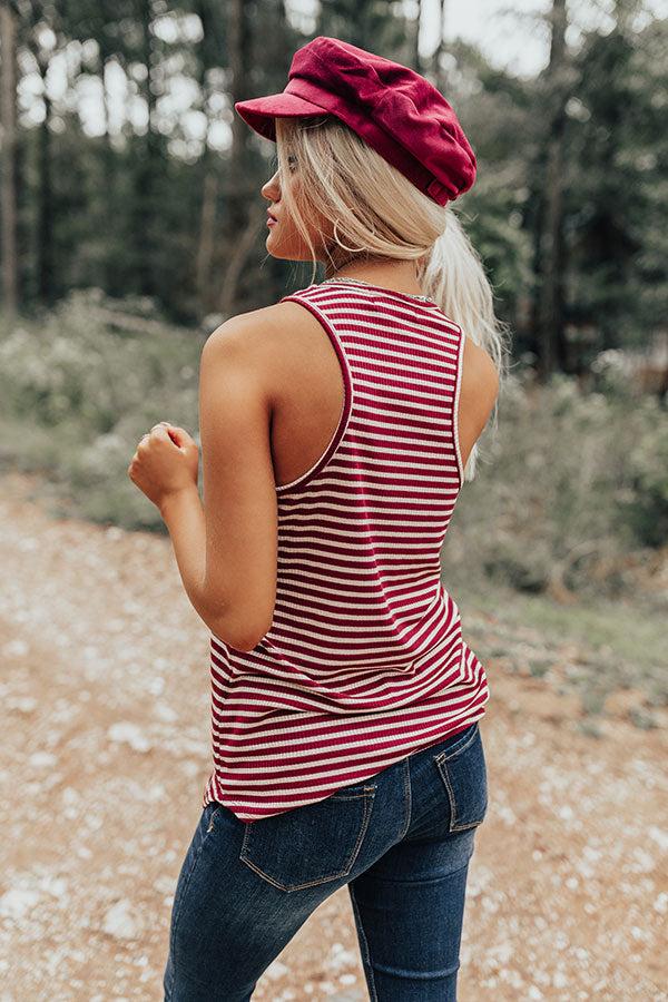 Impressions Back Together Stripe Tank In Wine