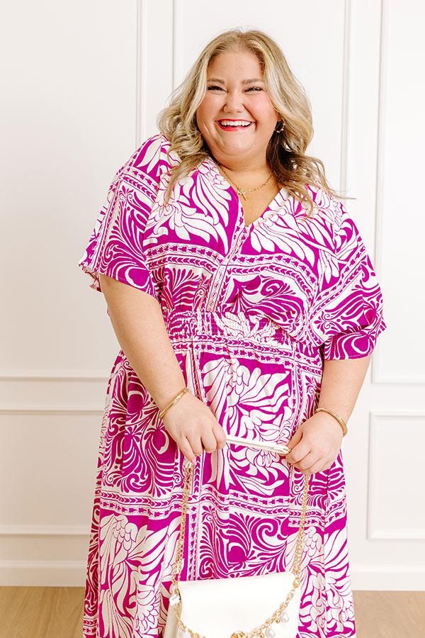 Impressions Bali Bliss Floral Midi Dress Curves