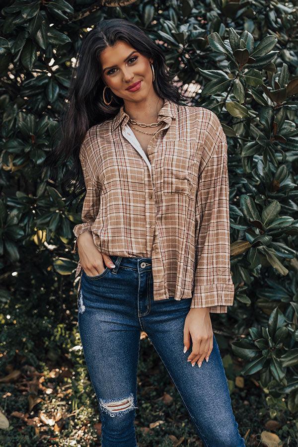 Impressions Be Yourself Plaid Top