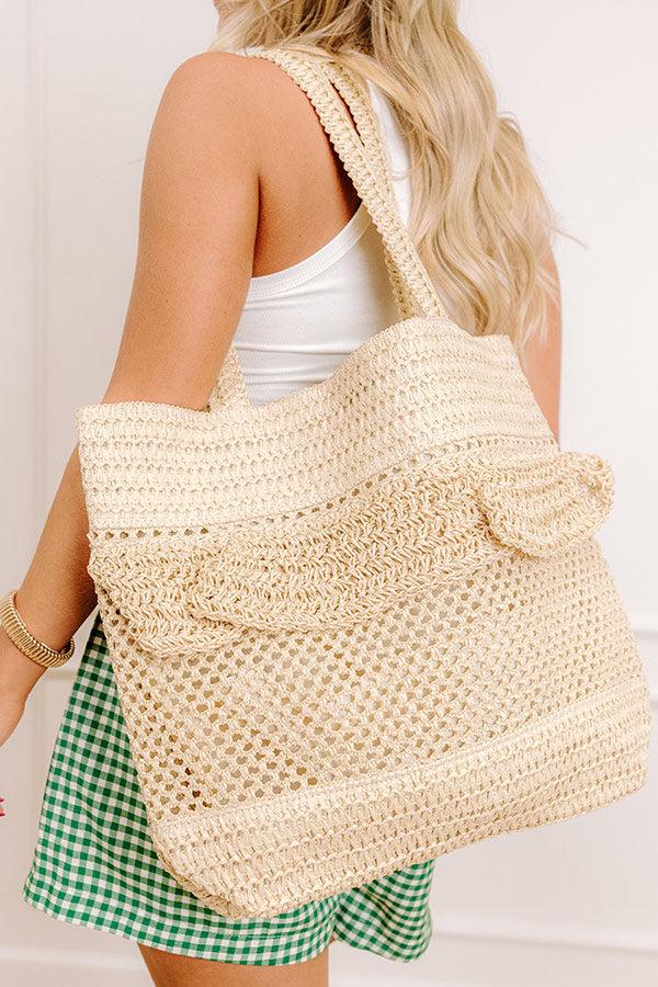 Impressions Beach Days Ahead Raffia Crochet Tote