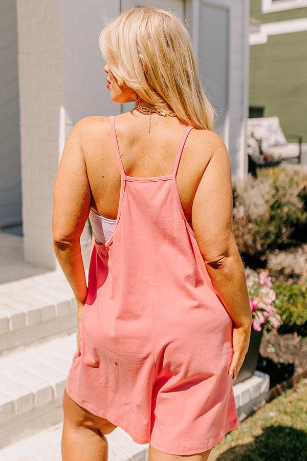 Impressions Beach Retreat Romper In Coral Curves