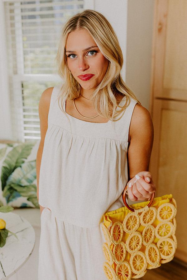 Impressions Beach Villa Linen-Blend Top