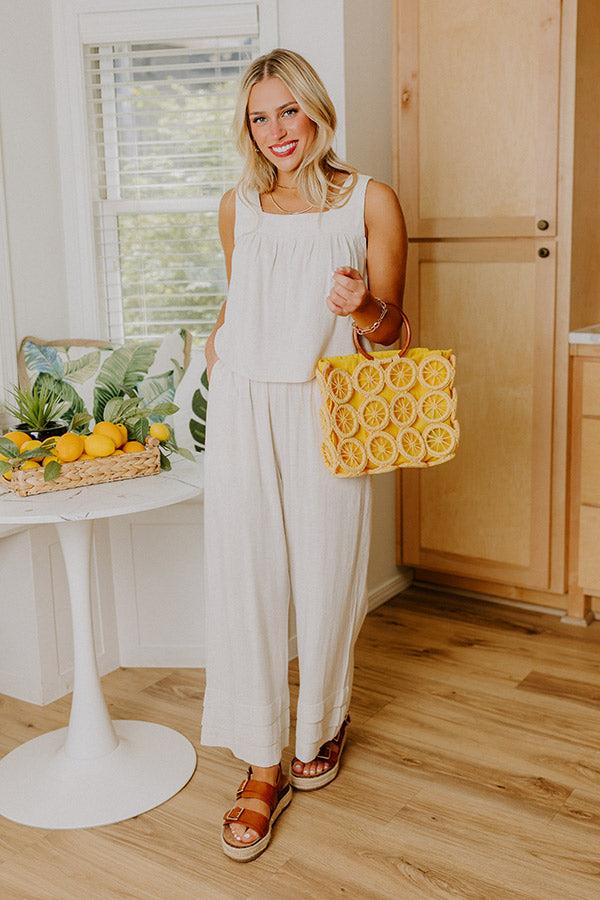 Impressions Beach Villa Linen-Blend Top