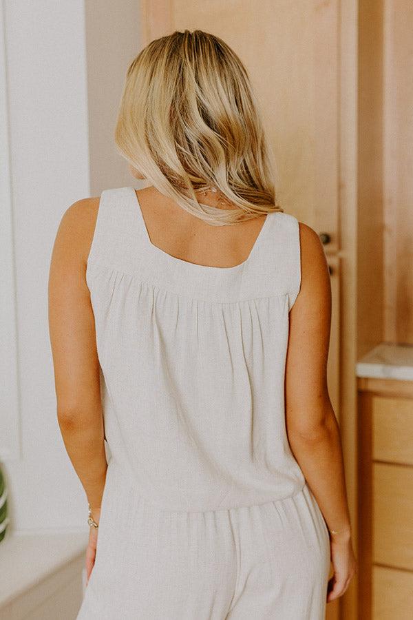 Impressions Beach Villa Linen-Blend Top