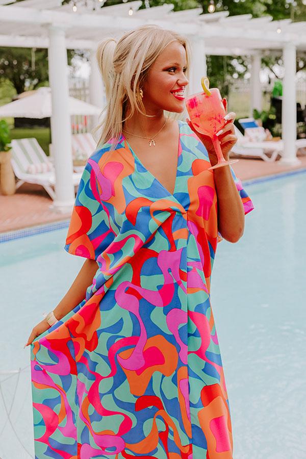 Impressions Beachy Days Caftan Midi In Ocean Wave