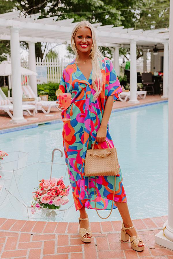 Impressions Beachy Days Caftan Midi In Ocean Wave
