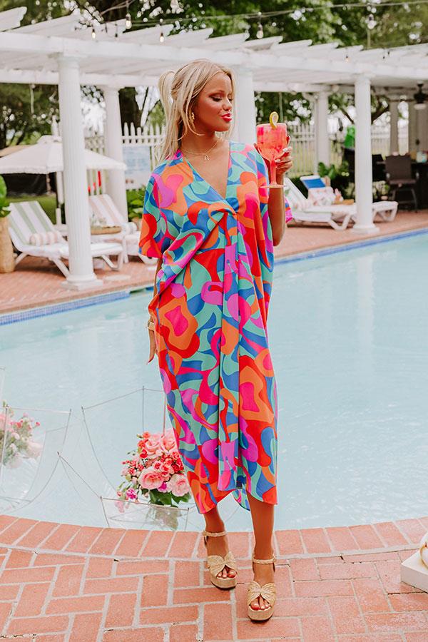 Impressions Beachy Days Caftan Midi in Ocean Wave