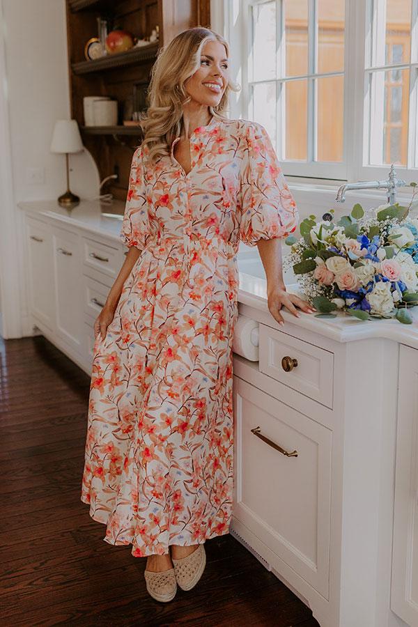 Impressions Bellini's Please Floral Midi Dress