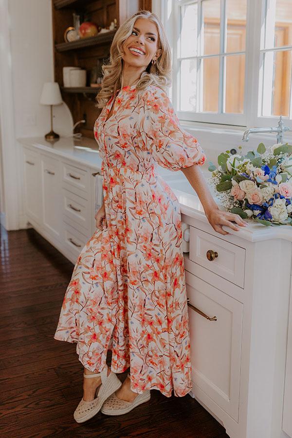 Impressions Bellini's Please Floral Midi Dress
