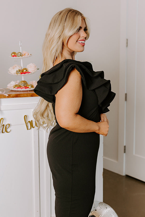 Impressions Best Party Ever Ruffle Jumpsuit Curves