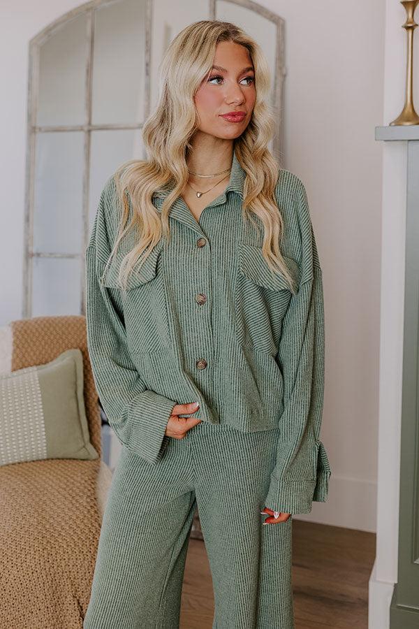 Impressions Best Season Of All Button Up In Sage