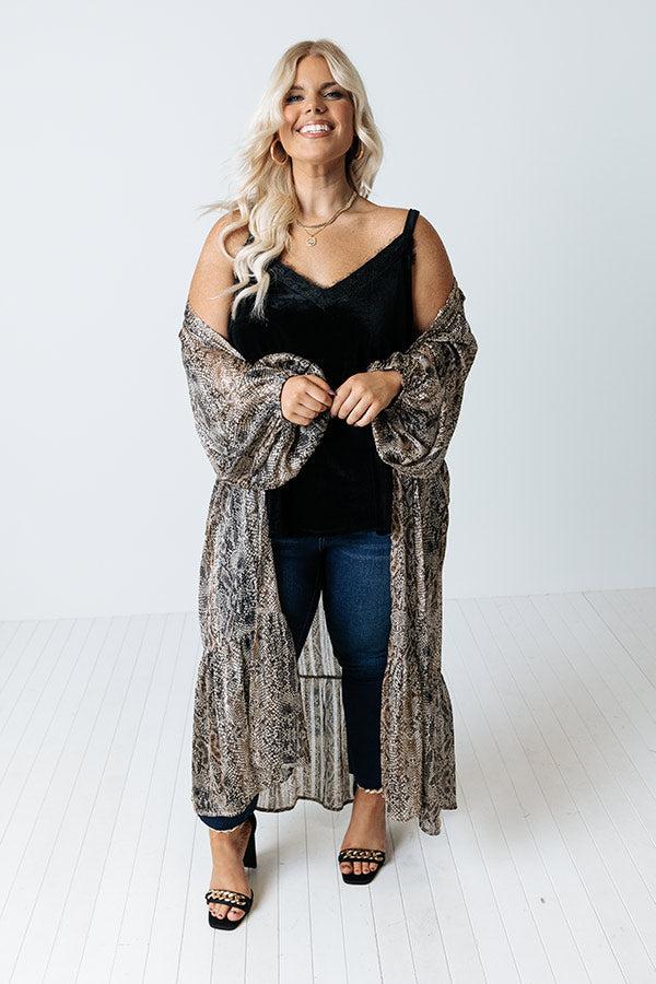 Impressions Best View Velvet Top In Black Curves