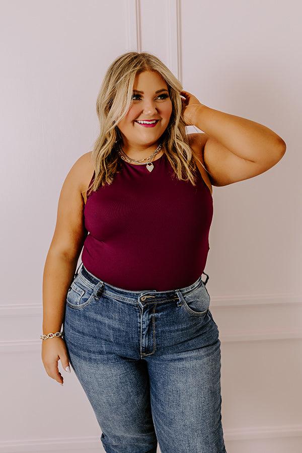 Impressions Big Goals Bodysuit In Maroon Curves