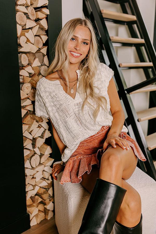 Impressions Block Party Chic Knit Top in Ivory