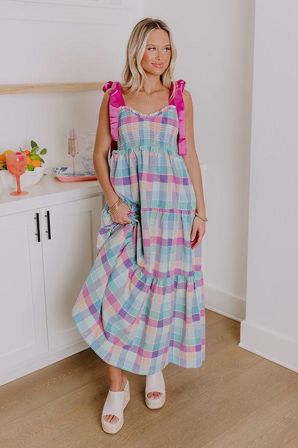 Impressions Block Party Chic Plaid Midi Dress