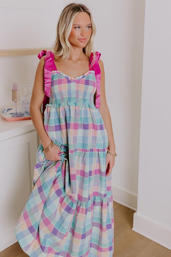 Impressions Block Party Chic Plaid Midi Dress