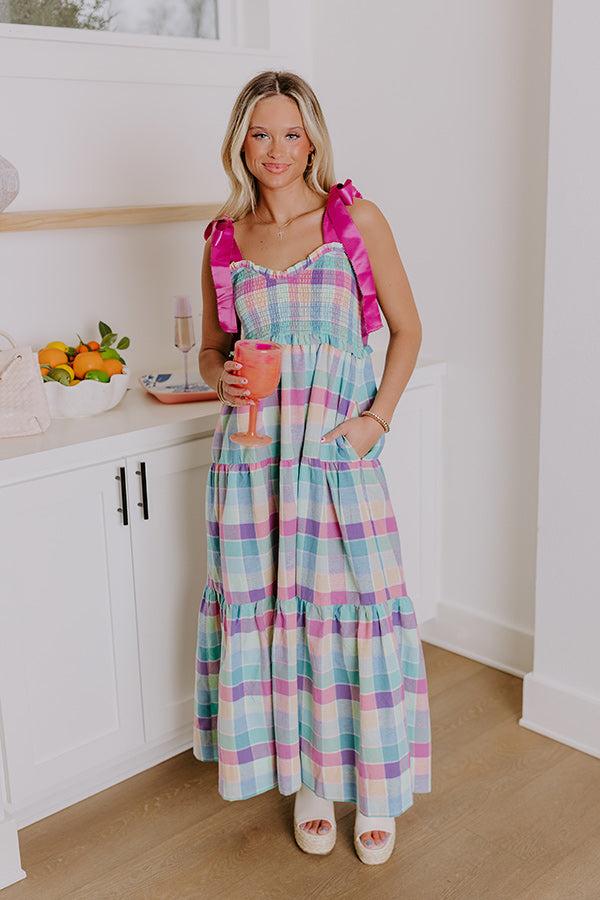 Impressions Block Party Chic Plaid Midi Dress