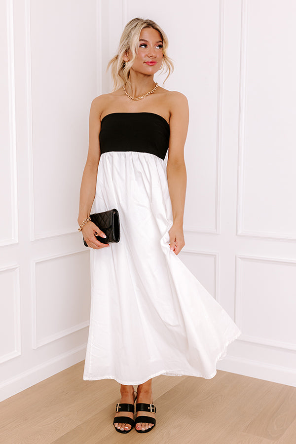 Impressions Block Party Cutie Midi Dress In White