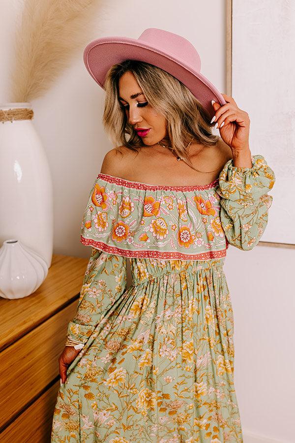 Impressions Blooming Meadow Floral Maxi In Pear